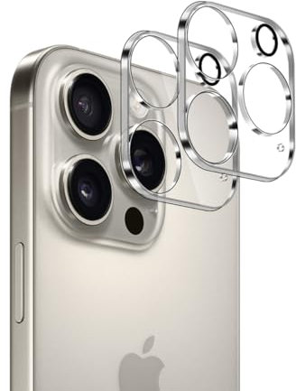 Lutree per iPhone 16 Pro/iPhone 16 Pro Max Vetro Temperato Pellicola Fotocamera, 2 Pezzi Durezza 9H HD Lente Protettiva, Anti-Graffio Senza Bolle Fotocamera Protezione -Transparent