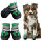 Muecleao Hundeschuhe Pfotenschutz, 4 Stück Wasserdicht Anti-Rutsch Hundestiefel mit Rutschfester Sohle und reflektierendem Klettverschluss, Hunde Schuhe für kleine, Mittlere und Große Hunde (Grün, S)