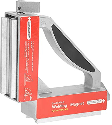 Dual Switch 90 Degree Magnet Welding Fixture Strong Magnetic Welder Jig Holder, 2 Magnetic Clamp Device, Fix Round Workpiece, Cut Workpiece Accommodation, Easy, Convenient, Safe