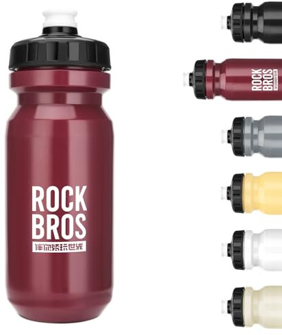 ROCKBROS Borraccia Sportiva 600ml, Borraccia Ciclismo Senza BPA, Bottiglia d'Acqua Prova di Perdite, Adatto per Bici, Campeggio, Palestra, Escursionismo
