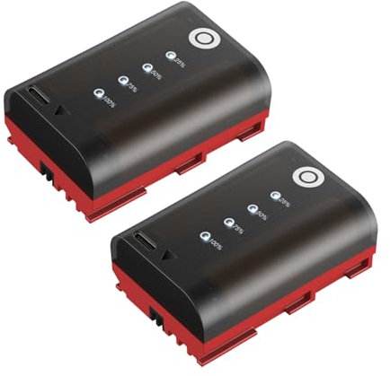 Adicop LP-E6P Li-ion Battery 2600 mAh High Capacity &Smart LED Display, Replacement Battery Compatible with Canon EOS R5, R6 Mark II, 5D 6D 7D Mark II III IV, 60D, 70D, 80D-2 Pack