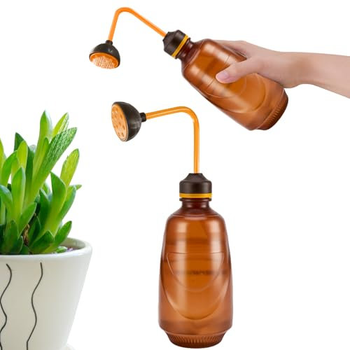 Pulvérisateur d'eau,450ML Arrosoir Plante Intérieur,Pulverisateur a Main,Petit Arrosoir pour Bonsaïs,Plantes Délicates et Fleurs (Marron)