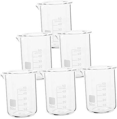 Hohopeti Glas Messbecher Ausguss 6 Stücke Set Experiment Werkzeuge Hitze Beständig