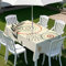 Highdi Tischdecke mit Loch in der Mitte, Abwaschbar Rechteckig Tischdecke mit Schirmloch Outdoor Tischdecke mit Reißverschluss Gartentischdecke für Sonnenschirm (Niedliches Motiv 8,213x152cm)