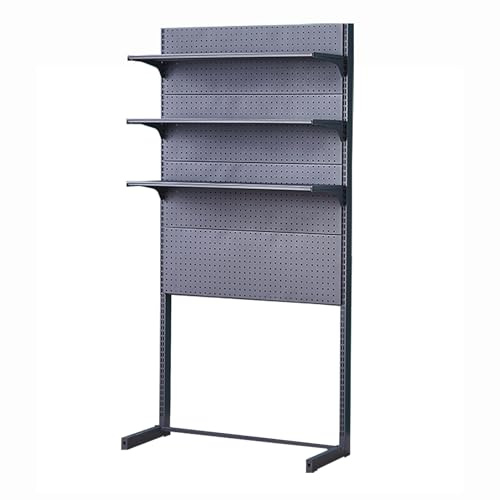 XRRJFYH Stehender Pegboard Werkzeugregal Lochplatte Stecktafel Organizer Werkzeugwand Metall Werkzeug Wandhalterung Lochplatte Schreibtisch(Gray,75x186cm/30x73in)