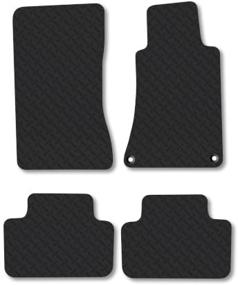 Mercedes C-Class (2001-2008) [Estate, Saloon] 5mm Rubber Car Mats | Heavy Duty Rubber Tailored Fit Floor Mats Full Coverage Durable Waterproof Accessories Easy Clean Anti Slip Made in the UK