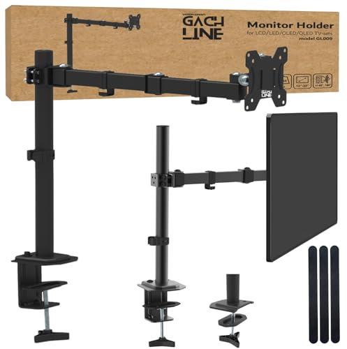 GACHLINE Soporte de escritorio para monitor de 13 a 32 pulgadas, altura ajustable, inclinable, giratorio, soporte para monitor de escritorio, VESA 75 x 75 100 x 100