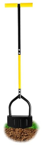 Lawn Edger Half Moon 41.7 Inch Stainless Steel Lawn Edging Tool with T Grip Handle Manual Garden Grass Edger Long Handled Turf Cutter Hand Tool Gardening Edge Cutter for Sidewalk, Yard, Landscape