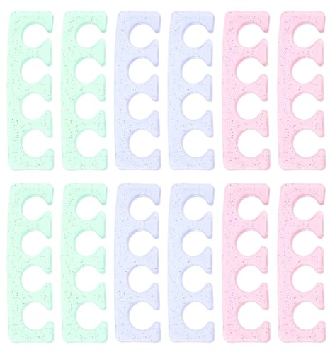 12 Stück Silikon Zehenabstandshalter für Pediküre und Nagelkunst