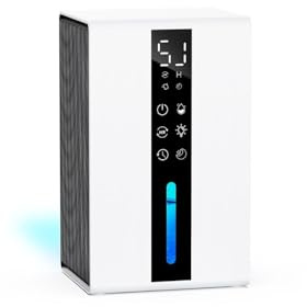 Luftentfeuchter Elektrisch 1.8L Tank - Entfeuchter Elektrisch mit Anti-Frost-System, Raumentfeuchter Elektrisch 2 Geschwindigkeiten & 2 Modi, Timer 48H & Farben RGB, für Schlafzimmer, Bad und Wohnheim