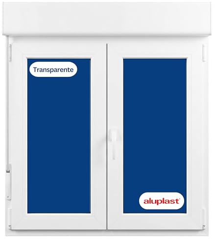 Winwindo - Ventana PVC Reforzada con Persiana | 100x135,5 | 2 Hojas Oscilobatiente | Cristal Climalit TransparentePerfil Aluplast | BlancaNo amarillea Ruido <45db, Aislamiento Térmico | Entrega 24/48h