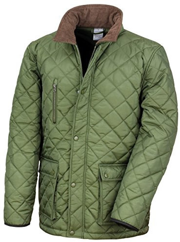 Result Mens Cheltenham Gold Fleece Lined Jacket (Water Repellent & Windproof) (XL) (Olive)