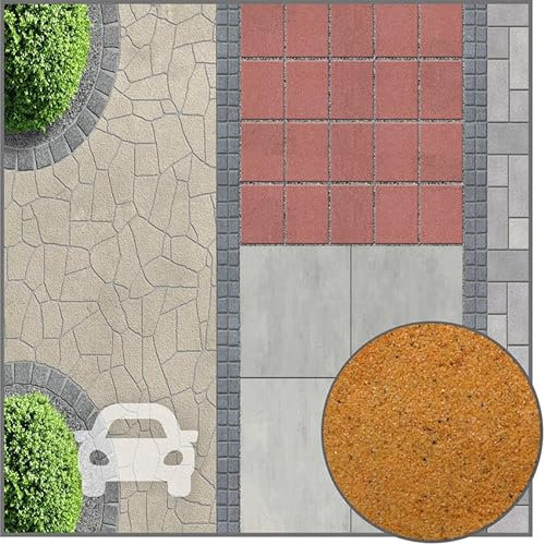 Terralith Pflasterfugenmörtel für PKW-Belastung gelb/dunkelgelb mit Bindemittel - 26,5kg - Fugenmörtel wasserdurchlässig gegen Unkraut für außen