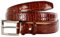 PASQUALE CUTARELLI Italienischer Ledergürtel mit Krokodilmuster Burgunder X-Groß 110 Zentimeter