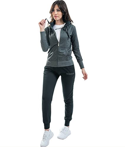 TUTA KING DONNA COTONE TERRY GRIGIO/BLU Tg. XL