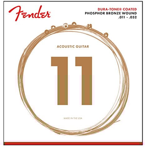 Fender 860CL Phosphor Bronze Acoustic Guitar Strings Dura-Tone® Coated 11-52