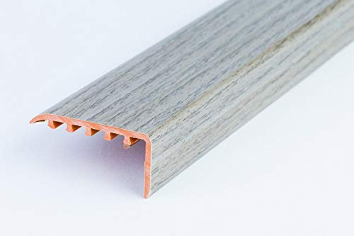 UPVC Stair Nosing 45x22 for Wooden Laminate Stairs Edge Protection Profile KP-4522 TMW Profiles (Oak Verden)