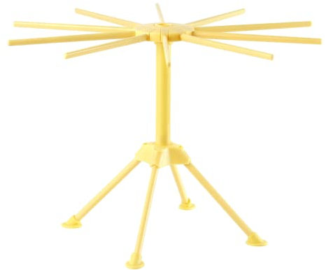Ourokhome Faltbarer Nudeltrockner aus Kunststoff, zusammenklappbar, Spaghetti-Aufhänger, einfache Lagerung, schnell aufgebaut (Gelb)