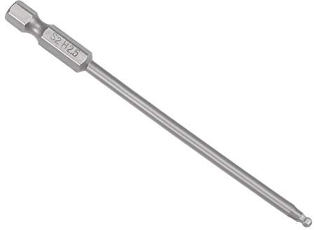 sourcing map Brocas Hexagonales, Brocas Destornillador S2 Cabeza Magnética Longitud Vástago Hexagonal 1/4 Pulgada H1 / 4 * 100mm * 2.5mm 1 piezas
