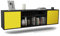Lowboard Newark hängend (180x49x35cm) Korpus anthrazit matt - Front Gelb - Push to Open