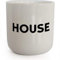 PLTY - House Becher - Tasse ohne Henkel - Handglasiertes Weiß Porzellan - Coffee Mug - Music Beat - Dänisches Design