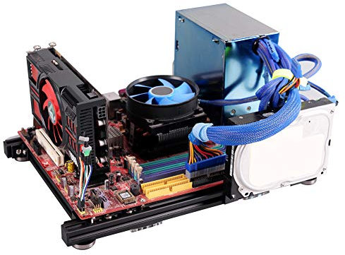 Caja de PC Abierta de Bricolaje, Caja de computadora de Plataforma de Prueba de overclocking M-ATX de aleación de Aluminio, Hecha de Material de aleación de Aluminio 20x20, Compatible