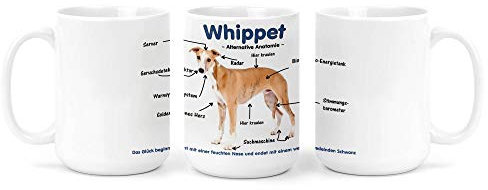 Merchandise for Fans Großer Becher/Jumbo Tasse weiß 450ml - Alternative Anatomie Windhund Whippet