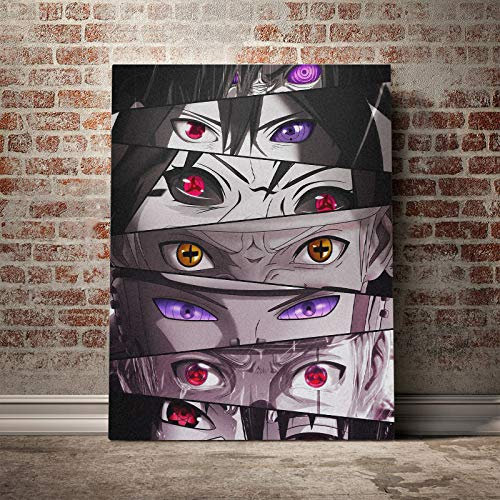 Tpqoaa Moderne Vintage Bild Poster Print Leinwandbild Leinwand Plakat Deko Bild Naruto Eyes Sharingan Rinnegan 40x60cm Für das Wohnzimmer,Büro,Küche,Badezimmer,Schlafzimmer