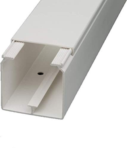 CabCom PVC Kabelkanal Kabelleiste Kabelschacht Brüstungskanal zur Montage an Wand oder Decke diverse Größen und Farben 10 Meter (5x2 Meter) 60 x 60 mm weiß