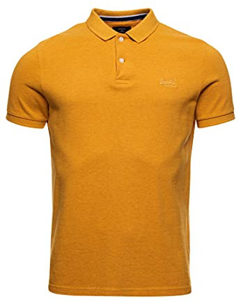 Superdry Classic Pique S/S Polo Shirt, Turmeric Marl, L Homme