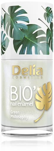 Delia Cosmetics - Smalto per unghie Bio Green - Trasparente - Vegan Friendly - Perfetta opacità e lucentezza - Applicazione facile e veloce - Ingredienti naturali - Colore a lunga durata fino a 6