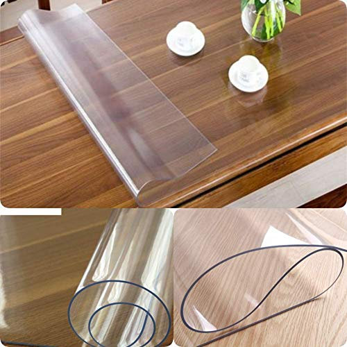 Toptablecloths PVC Table Protector Table Cover/Protector Transparent Made to Measure (Available in (50x80 cm)