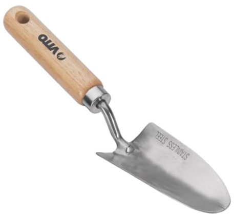 VITO Garden - Handschaufel aus Stahl mit Holzgriff - Blumenkelle zum jäten, Pflanzen und umgraben - traditionell geschmiedetes Gartenwerkzeug - robust und langlebig