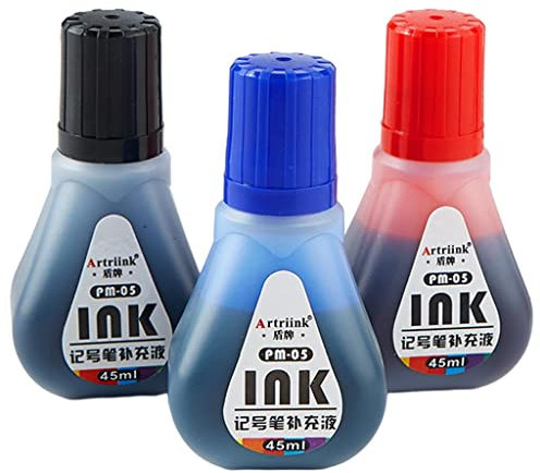 Colcolo 3X Nachfülltinte Permanent Marker Ersatzzubehör, schnell trocknend, 45ml Nachfüllflüssigkeit