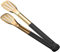 Edelstahl Fleischzange BBQ Salat Servierzange Zange Brotzange Schwarz Gold Edelstahl Grillzange Fleischzange Lebensmittelzange-28.5cm