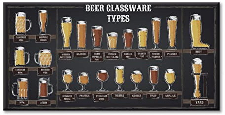 LABORATORIO 102 Quadro su Tela Birra Arredamento Pub Boccali (50x100cm) - Telaio Classic 2 cm Legno Abete - Massima Qualità di Stampa - Quadro Moderno Pronto da appendere