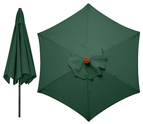 LMYDIDO Housse de rechange pour parasol de jardin à 6 bras - 3 m - Vert
