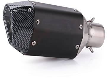 Motorrad Endschalldämpfer Auspuff Endstück Universal Motorrad Auspuff Schalldämpfer Abnehmbares Zubehör Edelstahl Schwarz Kurzer Auspuff 51mm