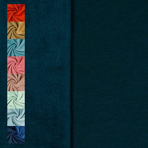 VmG-Store Polar Fleece Stoff Meterware Alpenfleece 21 Farben Fleecestoff zum Nähen mit Antipilling 150cm Breite (022 I Dunkel Cyan)
