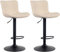 CLP 2er Set Barhocker Linus - Höhenverstellbare Barstühle - 360° Drehstühle Mit Rückenlehne Für Küche Und Bistro, Farbe:Creme, Material:Kunstleder