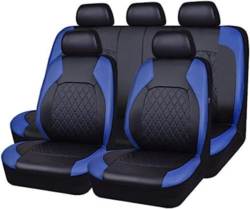 Auto Sitzbezüge Sets für Nissan Qashqai (J11) 2. Gen 2015 2016 2017 2018 2019 2020, Wasserdicht Vordersitze Rücksitzschoner Leicht Zu Reinigen Schutz Lederausstattung,A/9pcs Set Blue