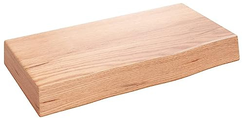 vidaXL Wandregal Hellbraun 40x20x6 cm Massivholz Eiche Behandelt