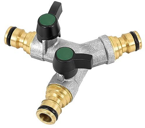 SéParateur Tuyau D'Arrosage, Robinet Double Sortie Robinet Double Machine A Laver Vanne Tuyau Arrosage Raccord Tuyau D'Arrosage Embout Tuyau Arrosage pour Connecter 2 Tuyaux
