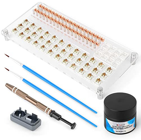 RunJRX 36 commutateurs de Clavier Station de Lubrification en Acrylique, lubrifiant pour commutateur de Clavier 15g, Kit de lubrifiant pour Clavier mécanique