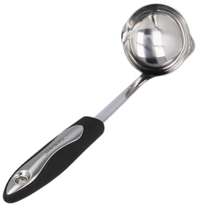 EUROHOME Suppenkelle CARMEN aus rostfreiem Edelstahl - Suppenschöpfer 32 cm mit ergonomischem Kunststoffgriff - Soßenkelle für vielseitige Einsatzgebiete - Spülmaschinengeeigneter Servierlöffel