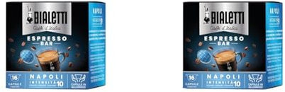 BIALETTI – Café Napoli - 16 Capsules Mokespresso « I Caffè d’Italia » - Café Intense – Arôme Cacao Amer (Lot de 2)
