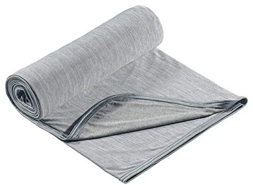 TEmkin Extra große 71x79'' XL King Size Twin Kühldecke Überwurf für den Sommer, kühle Kühlfaser, absorbiert Hitze, waschbar (Farbe: Argento) (D)