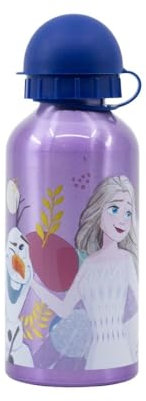 My sweety pop - Gourde - Aluminium - Pour enfant - Crèche - Maternelle - Ecole - Vacances - Repas - 17,5 cm – 400 ml - Hydratation - Idée Cadeau - La Reine des Neiges - Violet - pour fille