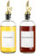 gmisun Ölflasche, 2x500ml Ölflasche Essig und Ölflaschen Set mit Ausgießer für Küche, Olivenöl Flasche aus Glasmit Etiketten, Essigspender mit Dosierer, Spender für Sirup für die Küche