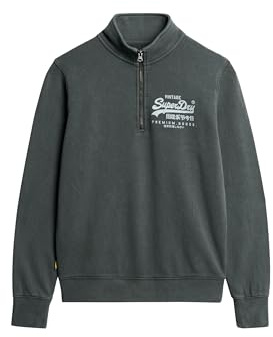 Superdry Herren Sweatshirt mit Grafik und Halbreißverschluss